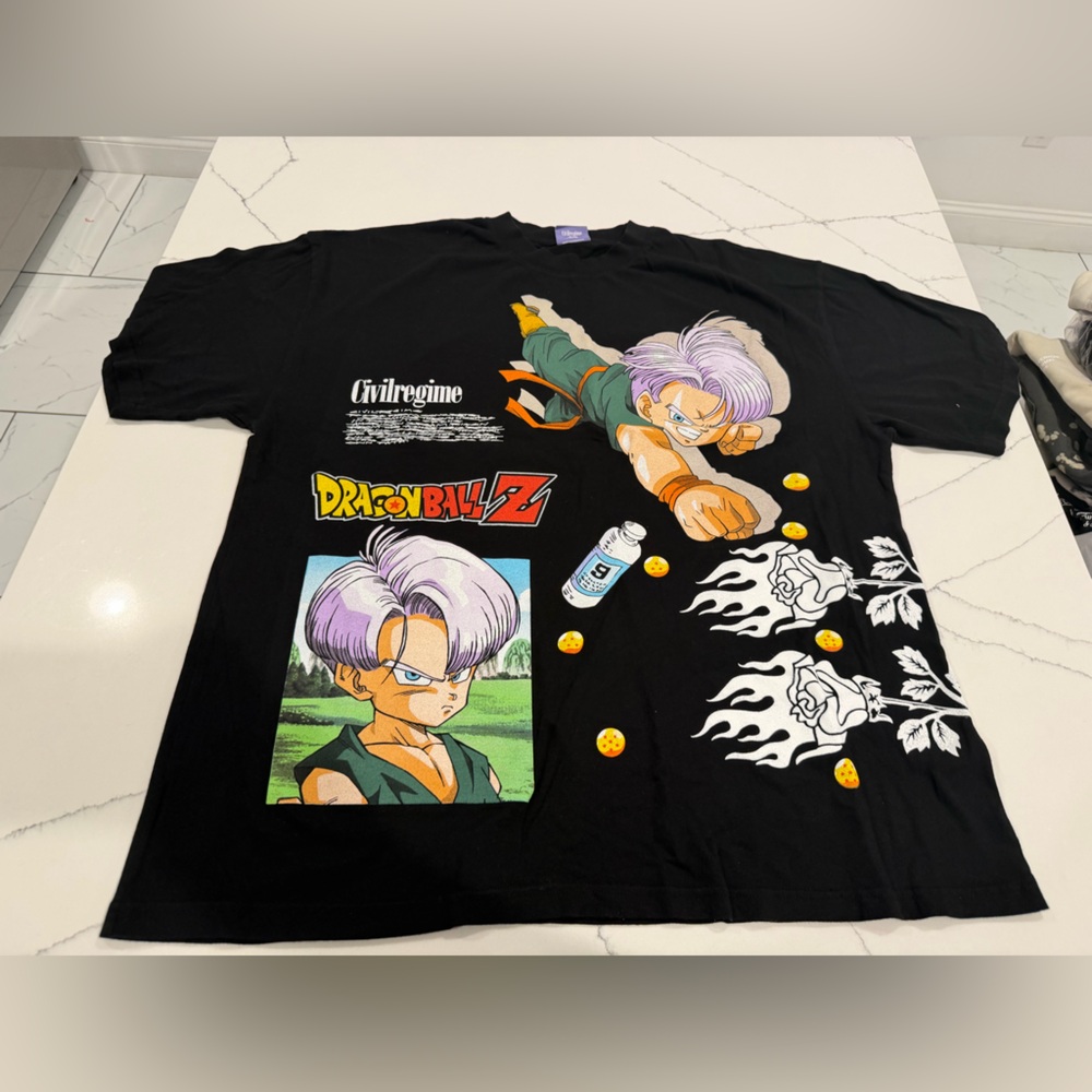 Darc Sport Dragon Ball Z Trunks Graphic Tee - Black with Purple Hair